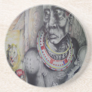 Dessous De Verre En Grès Dessous de verre de grès Hakuna Matata Masai