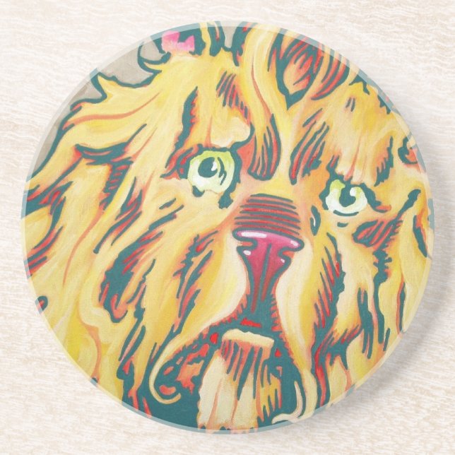 Dessous De Verre En Grès Dessous de verre de grès - lion lâche (Devant)