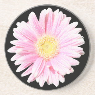 Dessous De Verre En Grès Dessous de verre de grès rose Gerbera Daisy