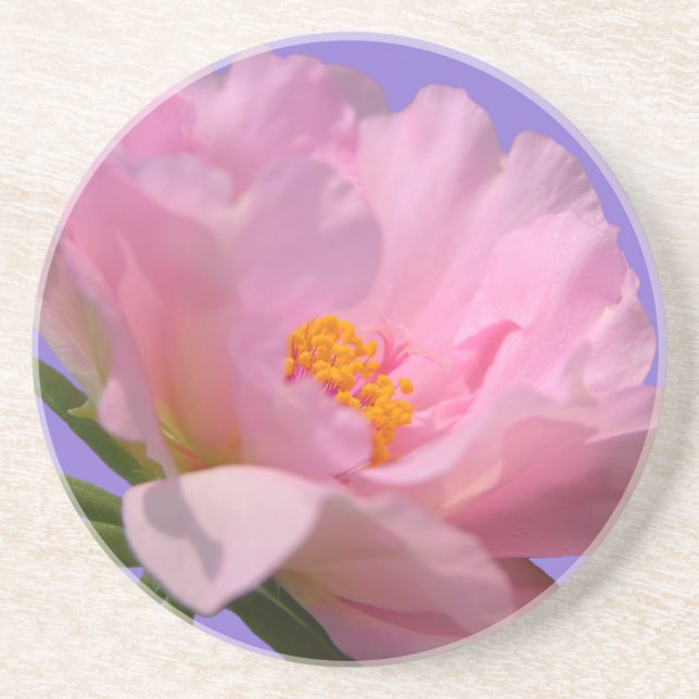 Dessous De Verre En Grès Dessous de verre de grès rose Peony (Devant)