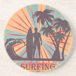 Dessous De Verre En Grès Dessous de verre de grès surfer Dude