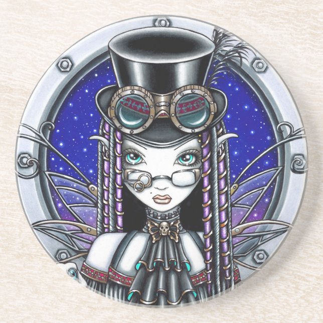 Dessous De Verre En Grès Dessous de verre féeriques punks de grès de vapeur (Devant)