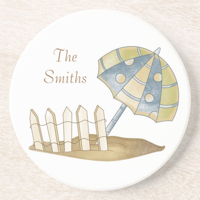 Dessous De Verre En Grès Dessous de verre personnalisés de grès de plage de (Devant)