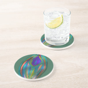 Dessous De Verre En Grès dessous de verre turquoise de grès et de liège m