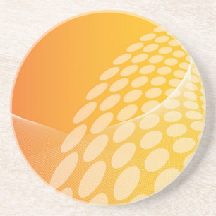 Dessous De Verre En Grès Dessus de verre en grès orange géométrique abstrai