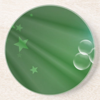 Dessous De Verre En Grès Destin d'amour de paix d'art de motif de vert de l