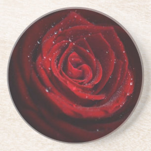 Dessous De Verre En Grès Destin rose d'amour de paix de fleur de motif de c