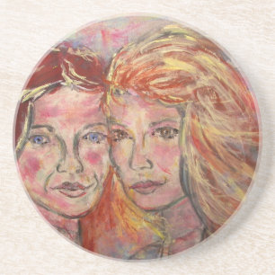 Dessous De Verre En Grès Deux Sœurs
