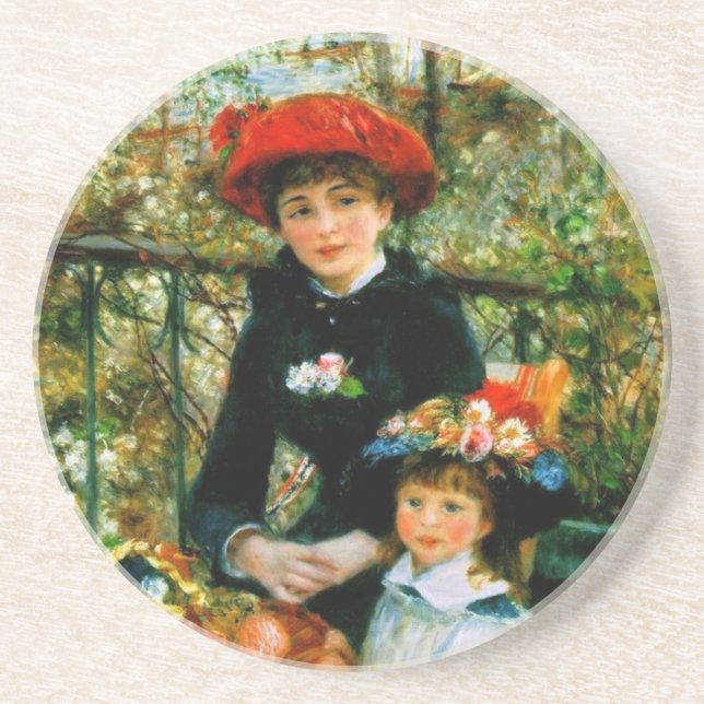Dessous De Verre En Grès Deux Soeurs en terrasse par Renoir (Devant)
