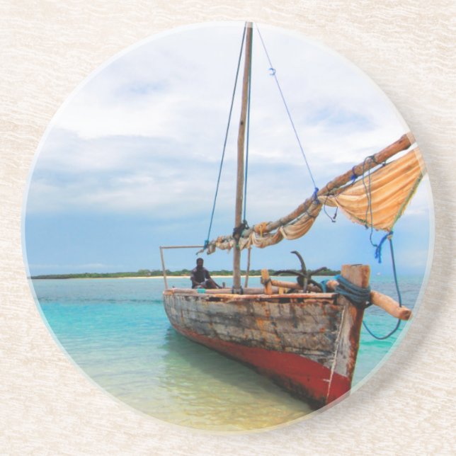 Dessous De Verre En Grès Dhow traditionnel, Zanzibar, Tanzanie (Devant)