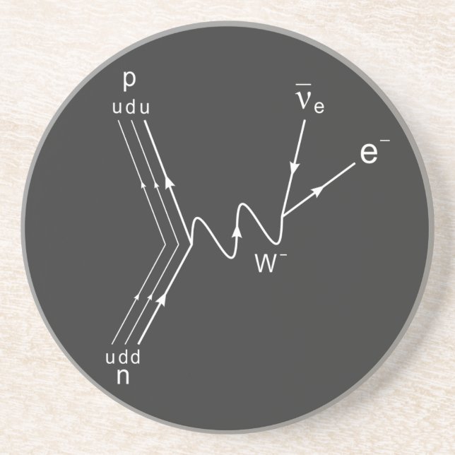Dessous De Verre En Grès Diagramme Feynman, dispersion des neutrons du prot (Devant)