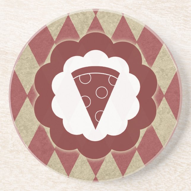 Dessous De Verre En Grès diamants de la pizza (Devant)