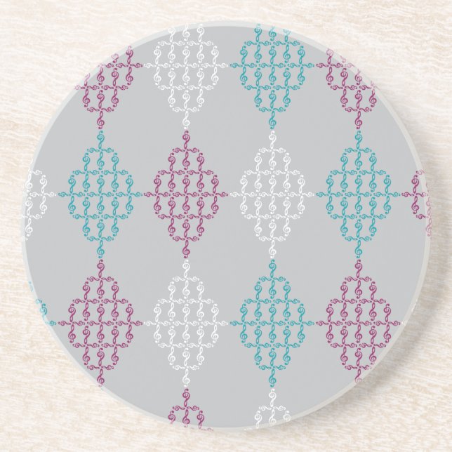 Dessous De Verre En Grès Diamond Treble Clef (Devant)