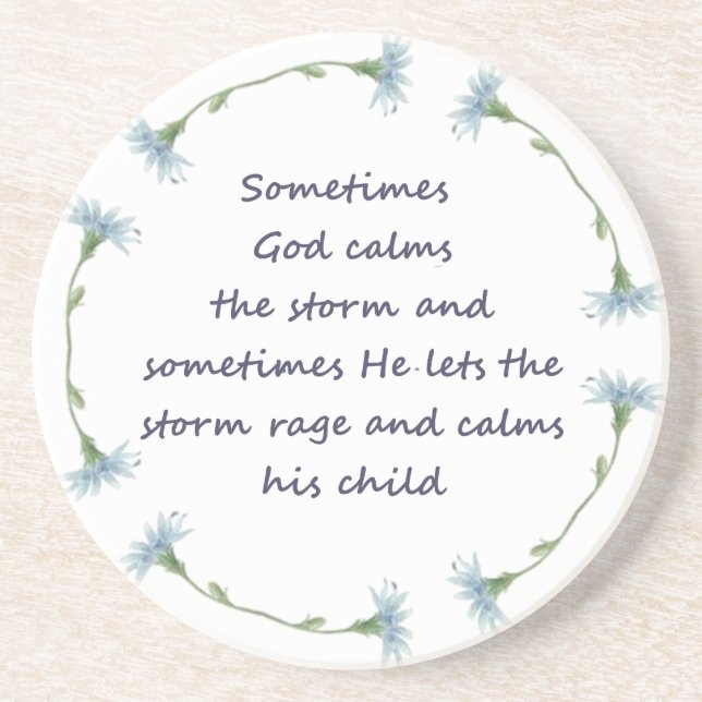 Dessous De Verre En Grès Dieu calme la tempête Citation inspirante (Devant)