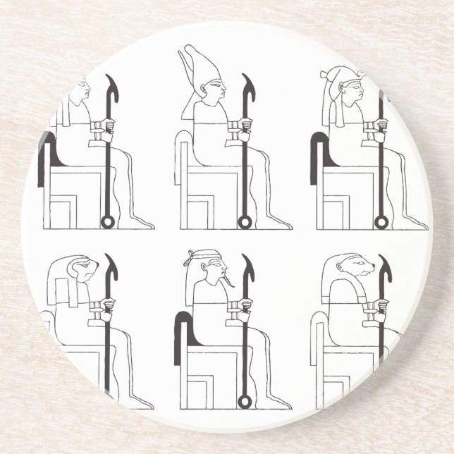 Dessous De Verre En Grès Dieux égyptiens et pharaons à l'école (Devant)