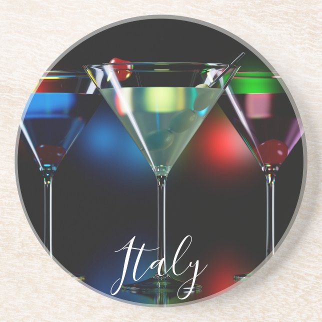 Dessous De Verre En Grès Différents cocktails dans des lunettes à martini é (Devant)