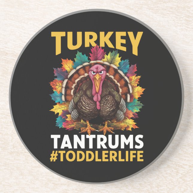 Dessous De Verre En Grès Dinde Et Tantrums Vie De Tout-Petit Thanksgiving (Devant)