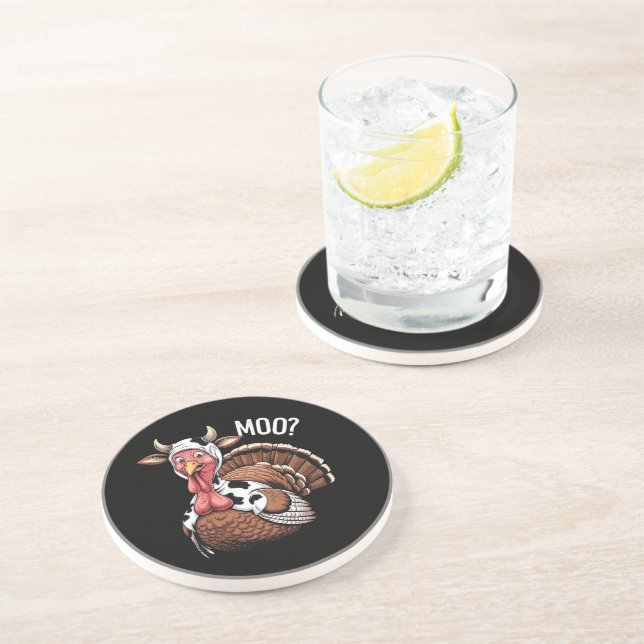 Dessous De Verre En Grès Dinde Meugle Drôle Action de grâce  (Côté)