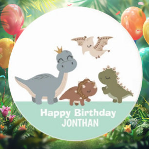Dessous De Verre En Grès Dinosaur Boho Vert fête d'anniversaire