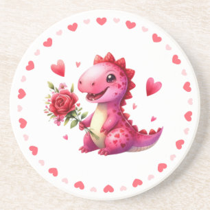 Dessous De Verre En Grès Dinosaure de la Saint Valentin