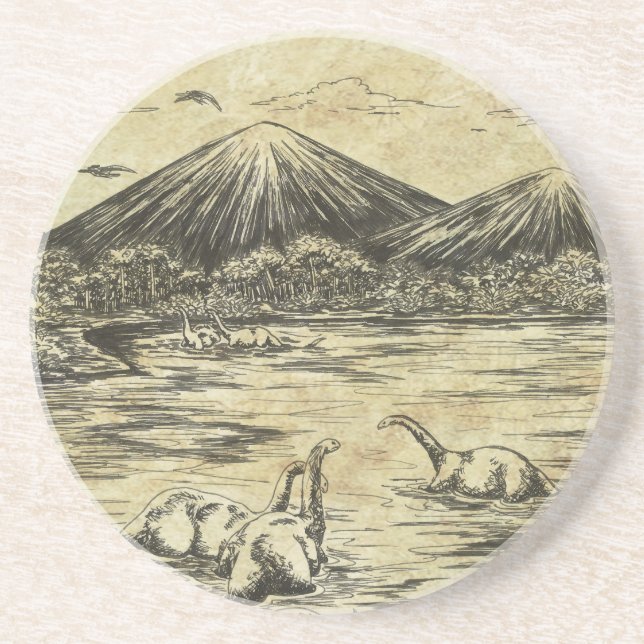 Dessous De Verre En Grès Dinosaures (Devant)
