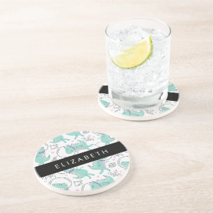 Dessous De Verre En Grès Dinosaures Spatiaux, Dinosaures Mignons, Étoiles,