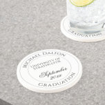 Dessous De Verre En Grès Diplôme de l'Université ou du Collège Personnalisé<br><div class="desc">Dessous de verre commémoratif d'un diplôme d'une université, d'un collège ou d'un lieu d'enseignement supérieur. Diplôme enregistré comme un événement très spécial. Personnalisez pour inclure le nom du diplômé, le prix de diplôme, le lieu et la date. Méménite unique d'une occasion spéciale. Dessous de verre de boissons souvenirs pour un...</div>