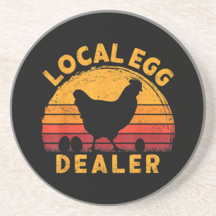 Dessous De Verre En Grès Distributeur d'oeufs de poule de la ferme locale v
