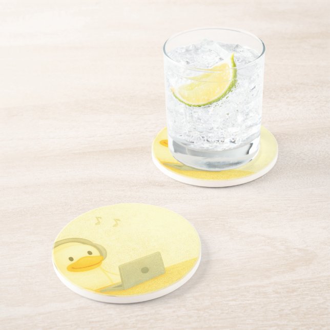 Dessous De Verre En Grès DJ heureux (Côté)