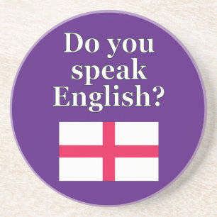 Dessous De Verre En Grès "Do you speak English ?" en anglais. Flag