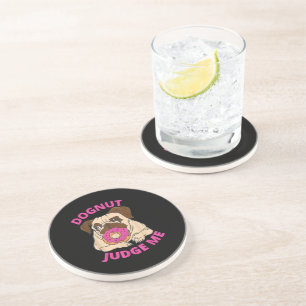 Dessous De Verre En Grès Dognut Juge Moi Carlin Chien Mange Donut
