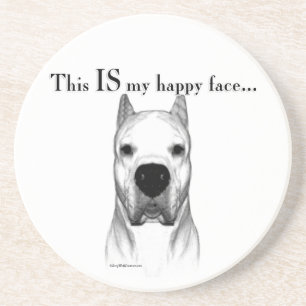 Dessous De Verre En Grès Dogo Argentino Joyeux Visage
