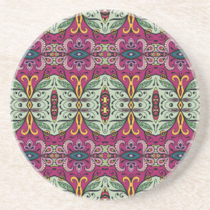 Dessous De Verre En Grès Doodle ethnique tribal géométrique floral