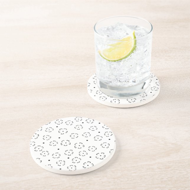 Dessous De Verre En Grès Dossier de naissance personnalisé avec motif flora (Côté)