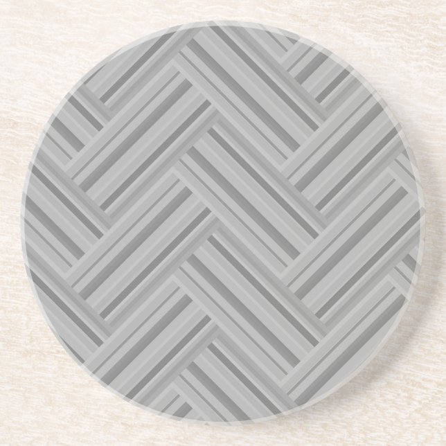 Dessous De Verre En Grès Double blanc de Grey stripes (Devant)