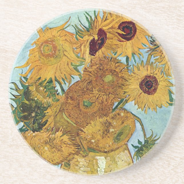 Dessous De Verre En Grès Douze tournesols de Van Gogh (Devant)