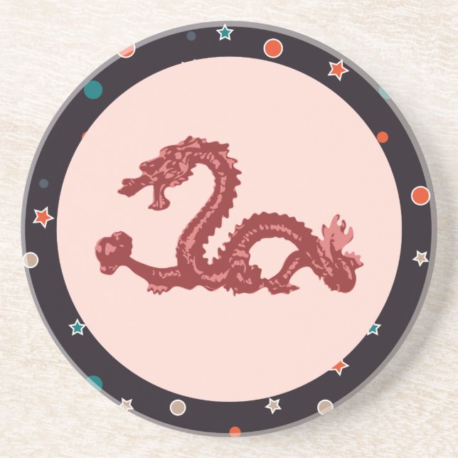 Dessous De Verre En Grès Dragon (Devant)