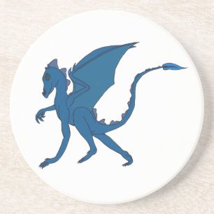 Dessous De Verre En Grès Dragon bleu Coster par IDC