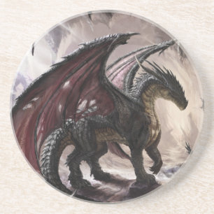 Dessous De Verre En Grès Dragon dans la grotte