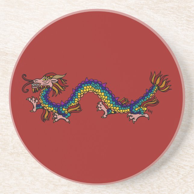 Dessous De Verre En Grès Dragon oriental (Devant)