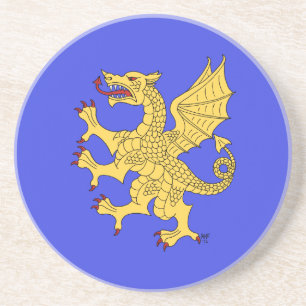 Dessous De Verre En Grès Dragon Rampant Ou