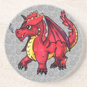 Dessous De Verre En Grès Dragon rouge