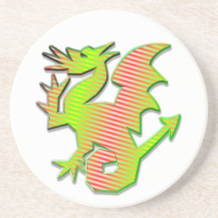 Dessous De Verre En Grès Dragon stylisé