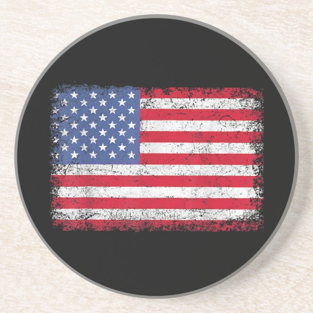 Dessous De Verre En Grès Drapeau Américain Patriotique Pour Hommes Femmes E (Devant)