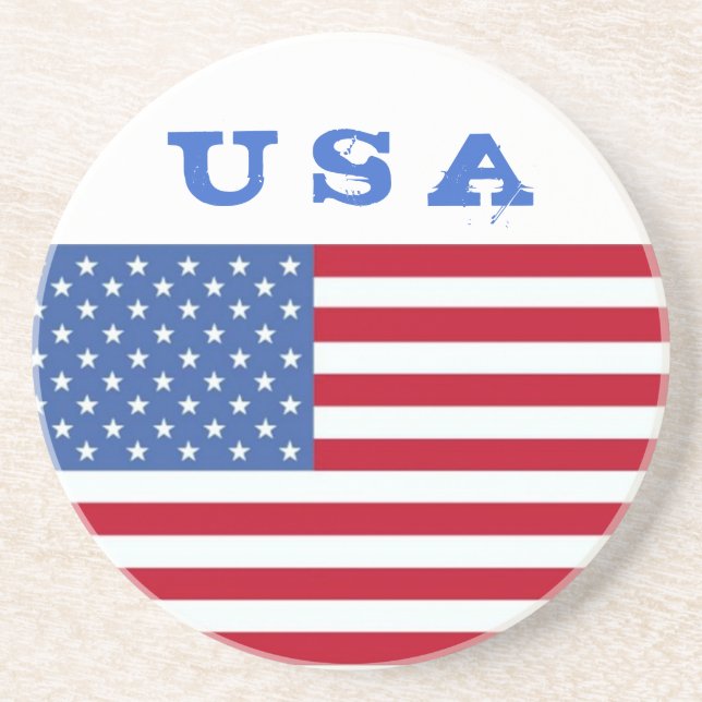 Dessous De Verre En Grès Drapeau américain USA Coaster 4 juillet (Devant)