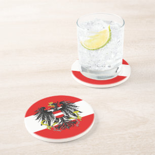 Dessous De Verre En Grès Drapeau autrichien