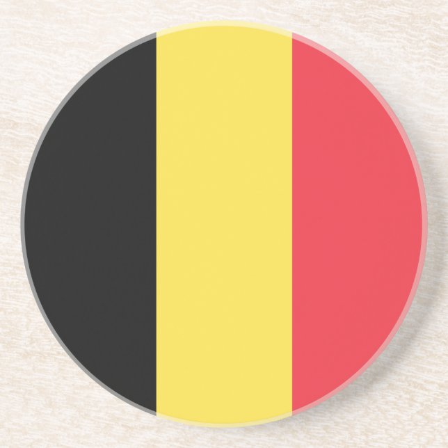 Dessous De Verre En Grès Drapeau belge patriotique (Devant)