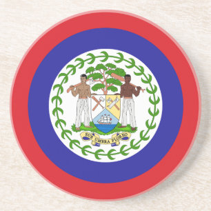 Dessous De Verre En Grès Drapeau bélizien