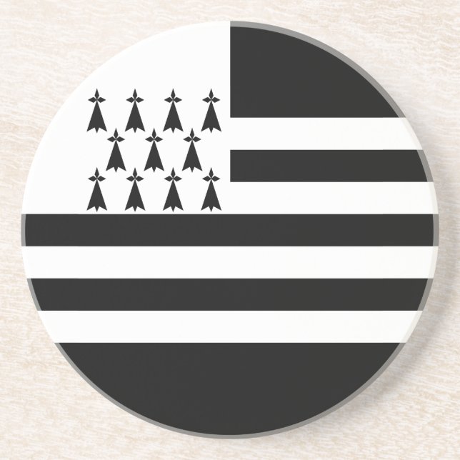 Dessous De Verre En Grès Drapeau breton patriotique (Devant)
