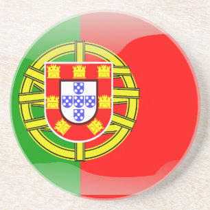 Dessous De Verre En Grès Drapeau brillant du Portugal
